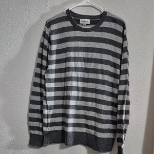 Goodfellow & Co Black and Gray Striped Crewneck Sweater